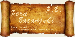 Pera Batanjski vizit kartica